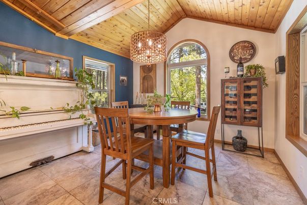 Dining room, Interior, Pendant Lights, Wooden Ceilings