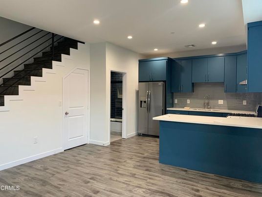 Interior, Kitchen, Recessed Lighting, Wood Texture Flooring