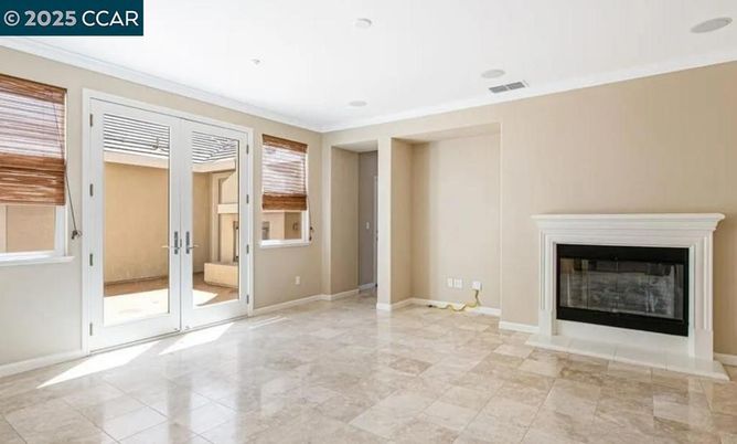 Empty room, Fireplace, Interior, Recessed Lighting