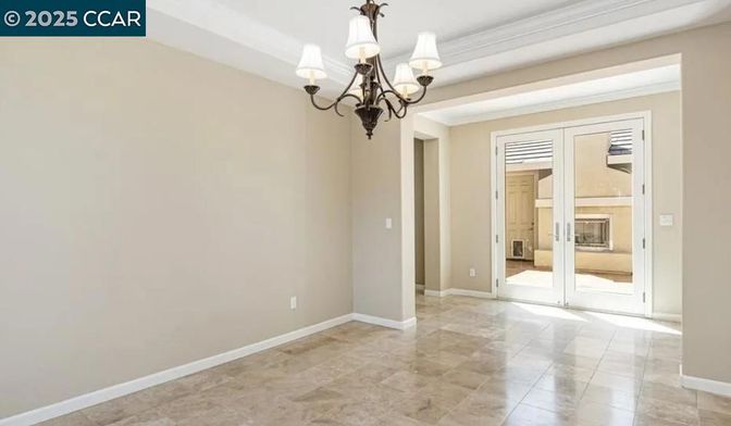 Chandelier, Empty room, Interior