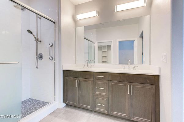Bathroom, Dual Sink Vanities, Glass Shower, Interior
