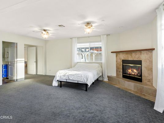 Bedroom, Fireplace, Interior