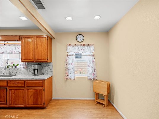 Interior, Kitchen, Recessed Lighting, Wood Texture Flooring