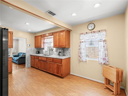 Interior, Kitchen, Recessed Lighting, Wood Texture Flooring
