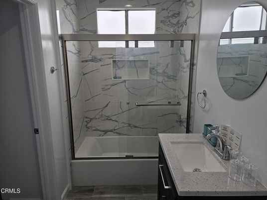 Bathroom, Glass Shower, Interior, Marble Walls