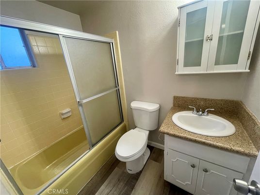 Bathroom, Glass Shower, Interior, Wood Texture Flooring