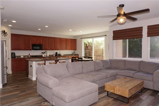 Interior, Kitchen, Living room, Recessed Lighting, Wood Texture Flooring