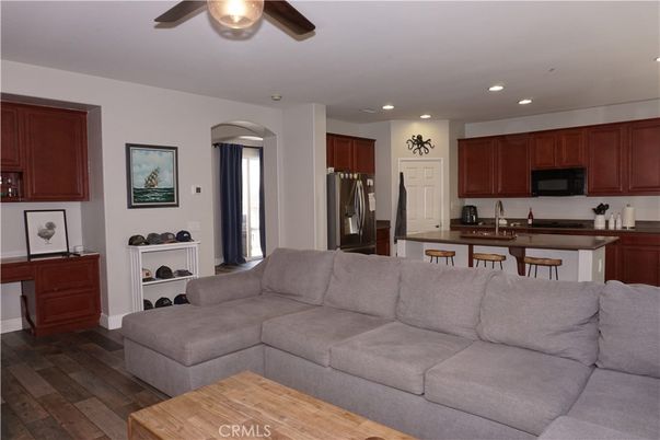Interior, Kitchen, Living room, Recessed Lighting, Stainless Steel Appliances, Wood Texture Flooring