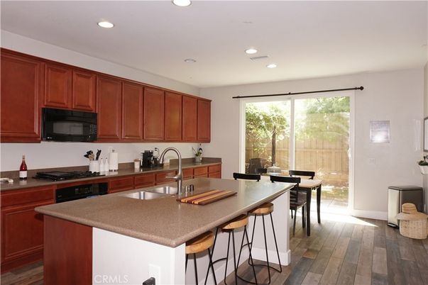 Dining room, Interior, Kitchen, Recessed Lighting, Wood Texture Flooring