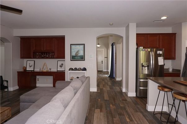 Interior, Kitchen, Living room, Pendant Lights, Recessed Lighting, Stainless Steel Appliances, Wood Texture Flooring