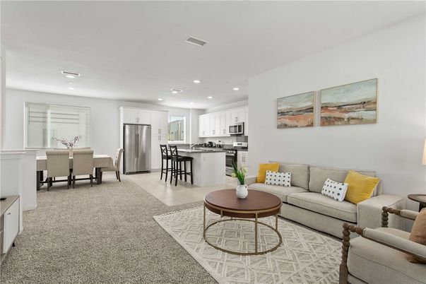 Dining room, Interior, Kitchen, Living room, Recessed Lighting, Stainless Steel Appliances