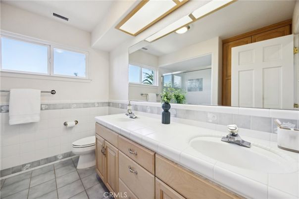 Bathroom, Dual Sink Vanities, Interior, Tile Countertops