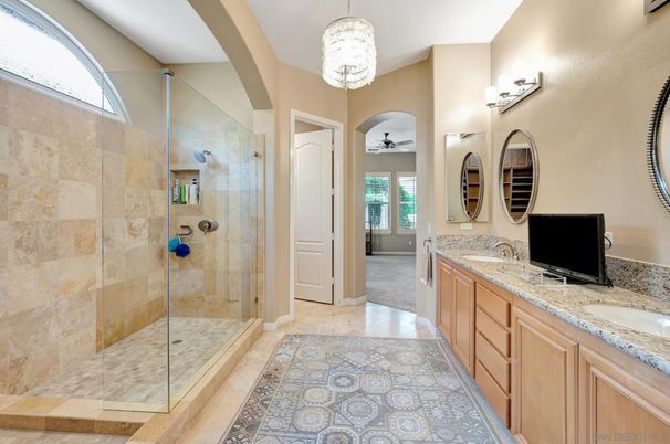 Bathroom, Dual Sink Vanities, Glass Shower, Interior