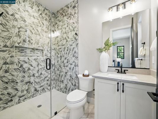 Bathroom, Glass Shower, Interior, Marble Walls