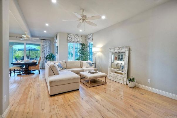 Dining room, Interior, Living room, Recessed Lighting, Wood Texture Flooring
