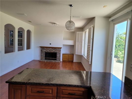 Fireplace, Interior, Pendant Lights, Wood Texture Flooring