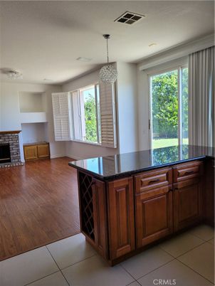 Chandelier, Empty room, Fireplace, Interior, Pendant Lights, Wood Texture Flooring