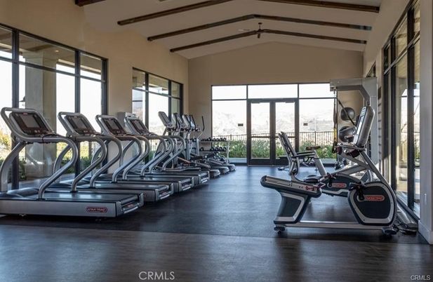 Fitness Equipment, Gym, Interior, Wooden Beams, Wood Texture Flooring