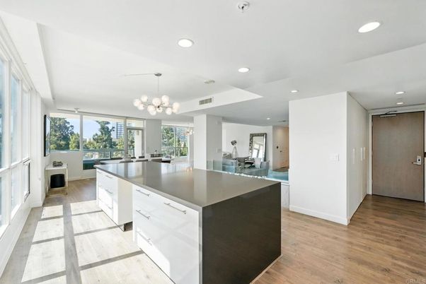 Chandelier, Interior, Kitchen, Recessed Lighting, Wood Texture Flooring