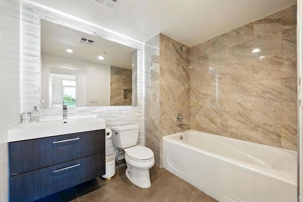 Bathroom, Interior, Marble Walls, Recessed Lighting