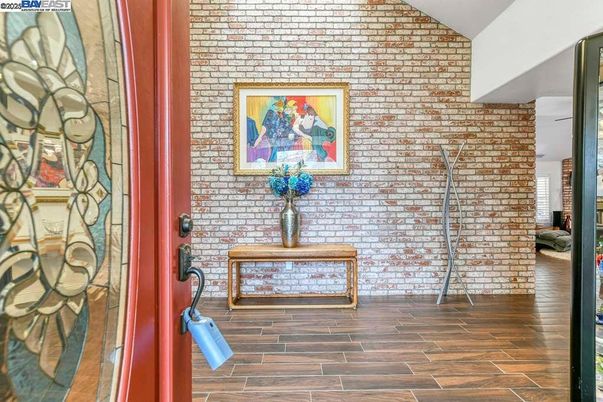 Interior, Stone Walls, Wood Texture Flooring