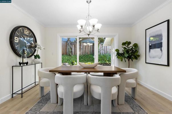 Chandelier, Dining room, Interior, Wood Texture Flooring