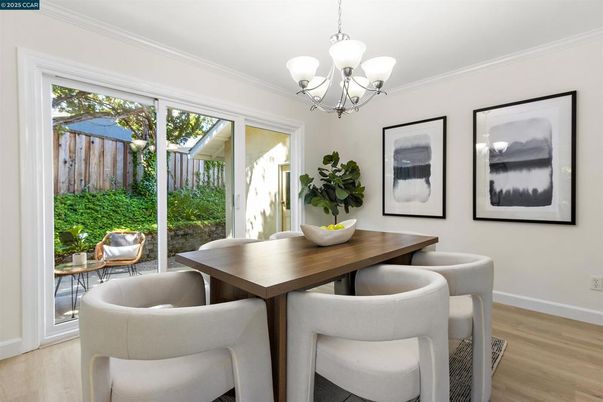 Chandelier, Dining room, Interior, Wood Texture Flooring