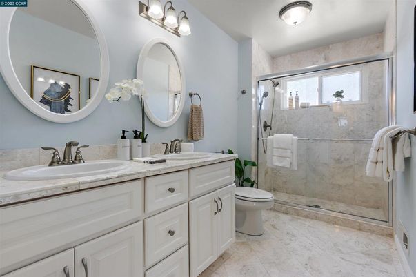 Bathroom, Dual Sink Vanities, Glass Shower, Interior
