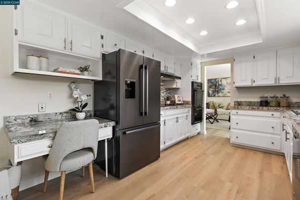 Interior, Kitchen, Recessed Lighting, Wood Texture Flooring