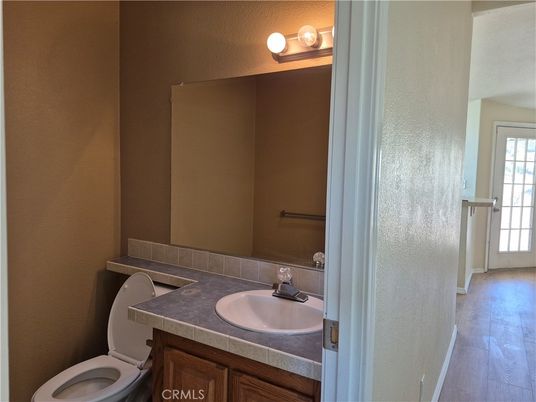 Bathroom, Interior, Tile Countertops, Wood Texture Flooring