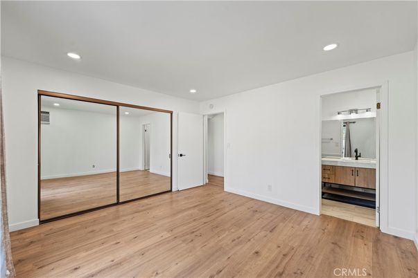 Bathroom, Empty room, Interior, Recessed Lighting, Wood Texture Flooring