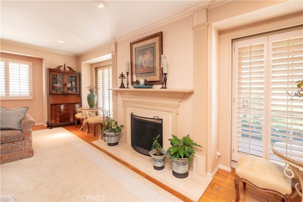 Fireplace, Interior, Recessed Lighting, Wood Texture Flooring