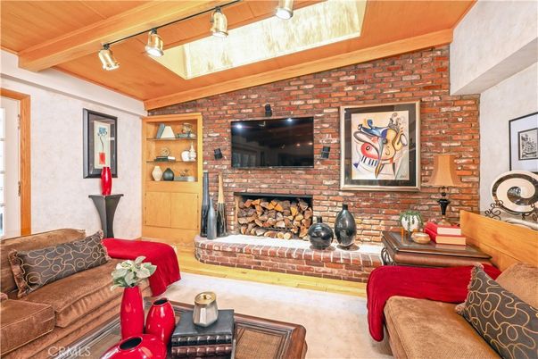 Fireplace, Interior, Living room, Stone Walls, Wooden Beams