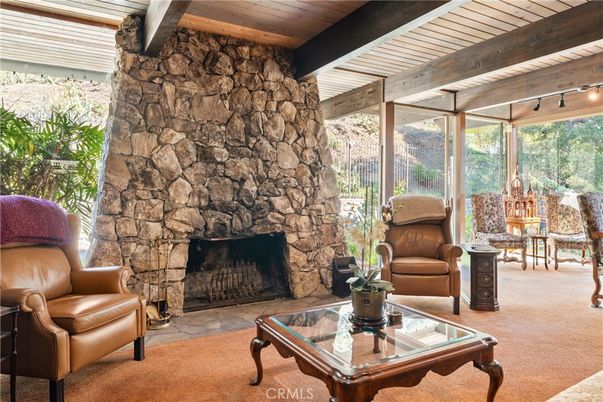 Fireplace, Interior, Living room, Stone Walls, Sun Room, Wooden Beams, Wooden Ceilings