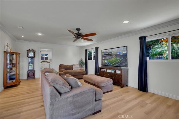 Fireplace, Interior, Kitchen, Living room, Pendant Lights, Recessed Lighting, Wood Texture Flooring