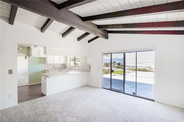 Empty room, Interior, Kitchen, Wooden Beams, Wood Texture Flooring
