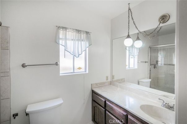 Bathroom, Glass Shower, Interior, Pendant Lights