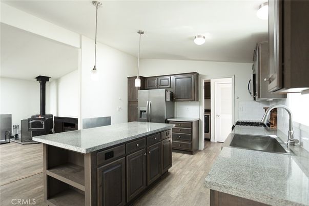 Interior, Kitchen, Pendant Lights, Wood Texture Flooring