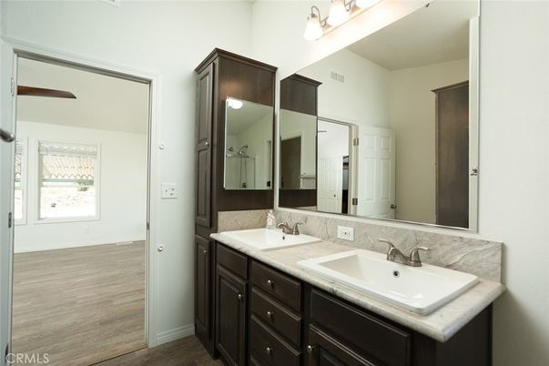 Bathroom, Dual Sink Vanities, Interior, Wood Texture Flooring