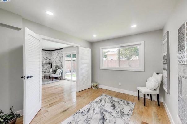 Interior, Marble, Marble Walls, Recessed Lighting, Wood Texture Flooring