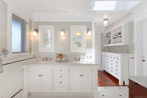 Bathroom, Dual Sink Vanities, Interior, Wood Texture Flooring