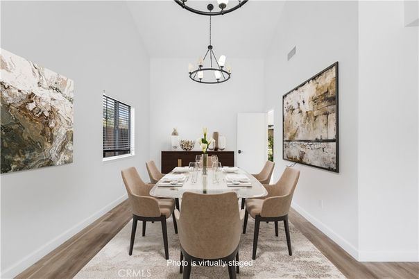 Chandelier, Dining room, Interior, Pendant Lights, Wood Texture Flooring