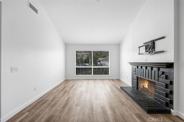 Empty room, Fireplace, Interior, Wood Texture Flooring