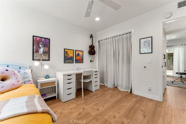 Bedroom, Home Office, Interior, Recessed Lighting, Wood Texture Flooring
