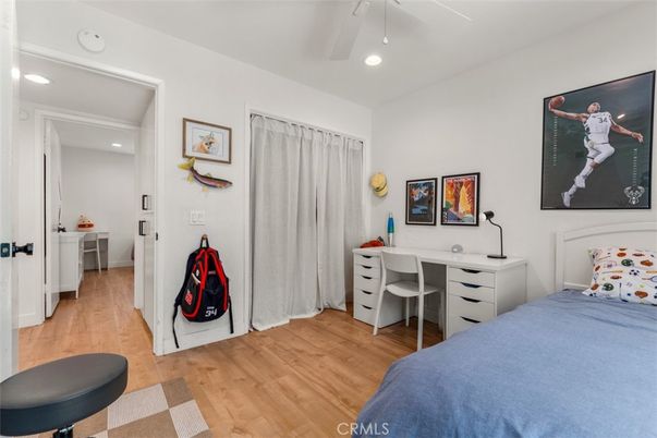 Bedroom, Home Office, Interior, Recessed Lighting, Wood Texture Flooring