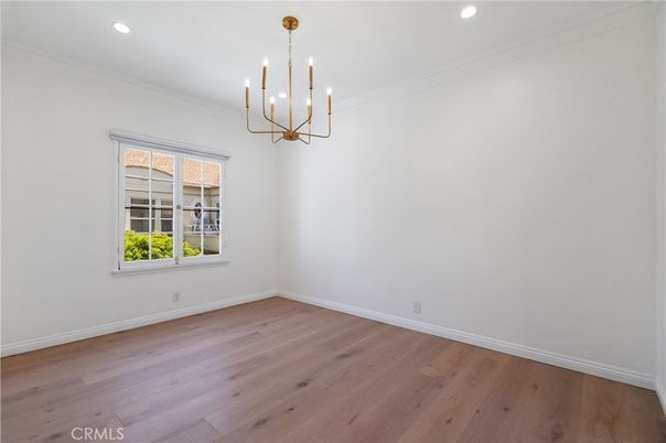 Empty room, Interior, Pendant Lights, Recessed Lighting, Wood Texture Flooring