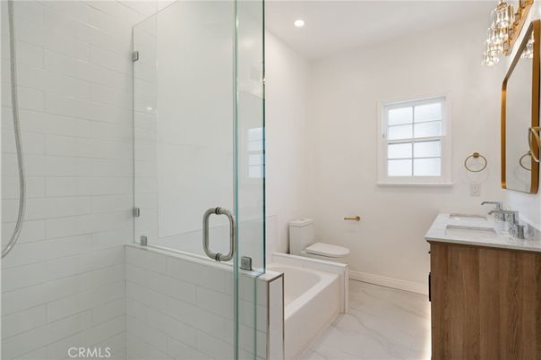 Bathroom, Glass Shower, Interior, Marble, Recessed Lighting
