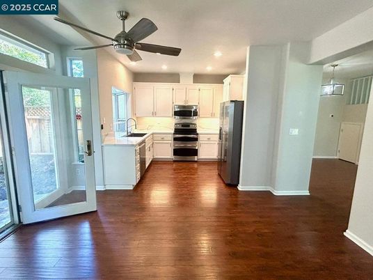 Interior, Kitchen, Recessed Lighting, Wood Texture Flooring