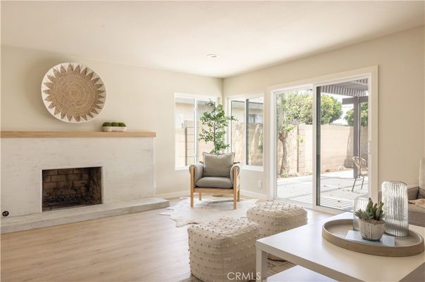 Fireplace, Interior, Recessed Lighting, Wood Texture Flooring