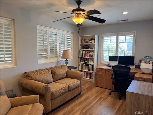 Home Office, Interior, Recessed Lighting, Wood Texture Flooring